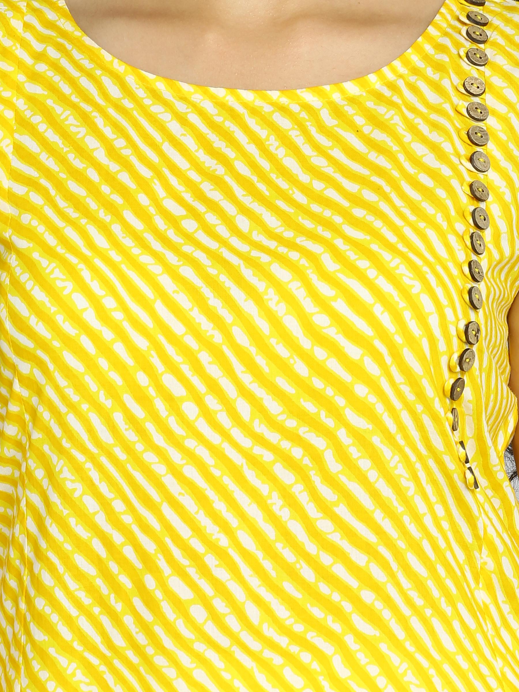 ethnic yellow stylish kurti with white pant - 18445451 - Standard Image - 4
