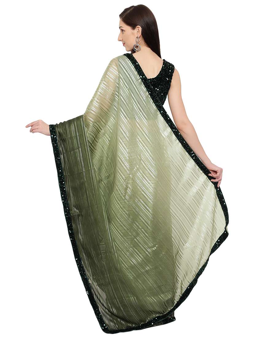 lace detailed ombre brasso saree - 18445554 - Standard Image - 1