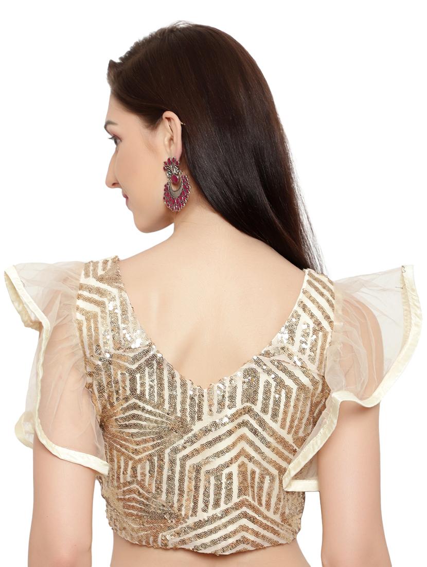 all over sequin draped saree - 18445564 - Standard Image - 4