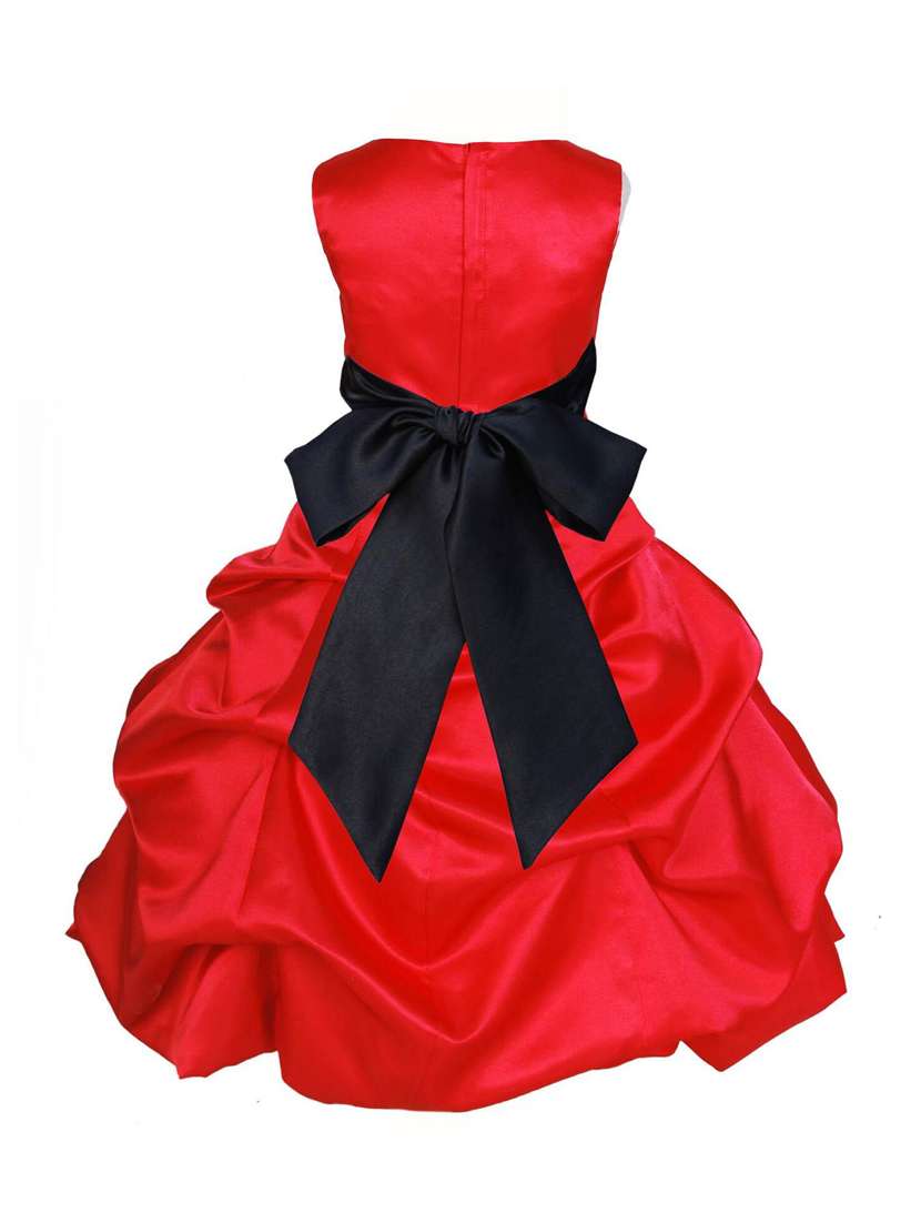 girls red solid layered party gown - 18445710 -  Standard Image - 1