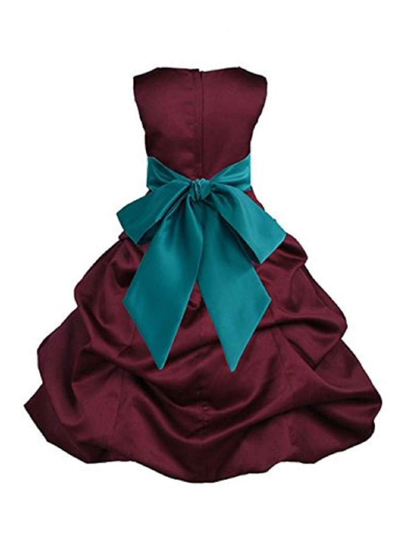 girls maroon solid layered party gown - 18445720 -  Standard Image - 1