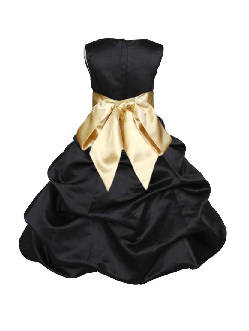 girls black solid layered party gown - 18445721 -  Standard Image - 1
