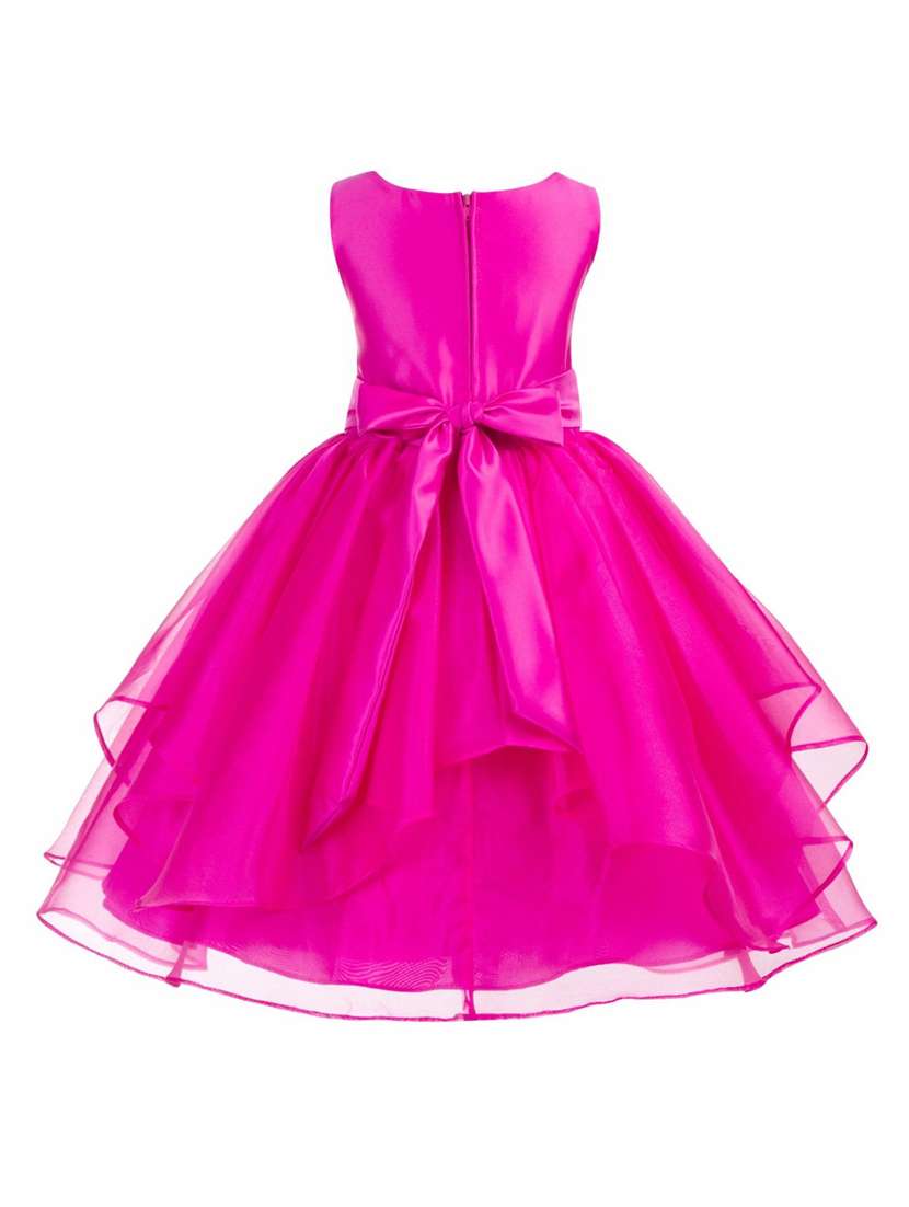 girls pink solid layered party gown - 18445724 -  Standard Image - 1