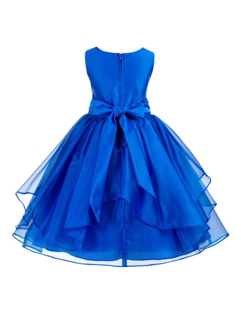 girls blue solid layered party gown - 18445725 -  Standard Image - 1