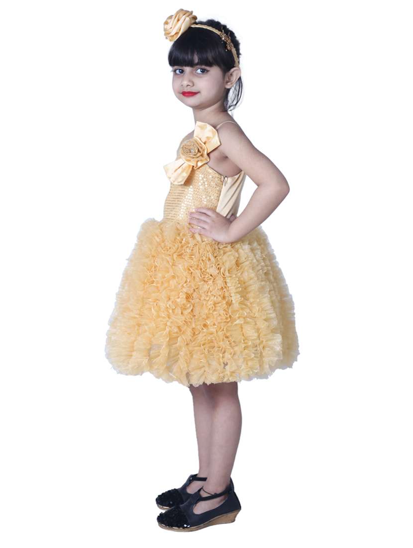 girls off shoulder sleeveless frock - 18445777 - Standard Image - 1