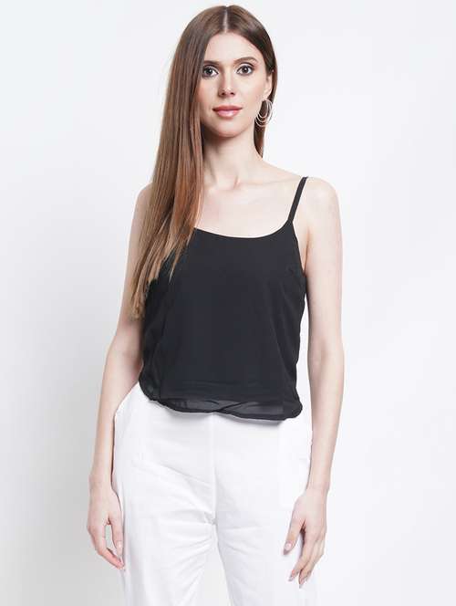 women's crop shoulder strap top - 18446797 - Standard Image - 0