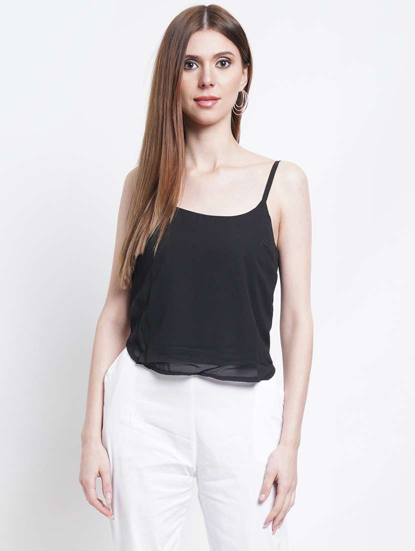 women's crop shoulder strap top - 18446797 - Zoom Image - 0