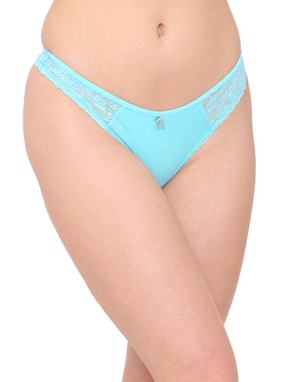 turquoise laced thongs panty - 18446821 - Standard Image - 1