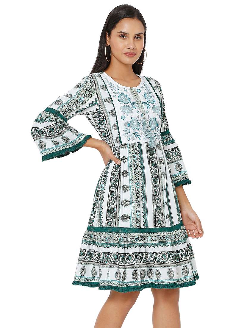 women's tiered dress block print dress - 18446828 - Zoom Image - 0