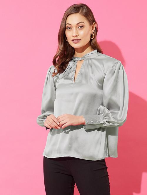 women's a line key hole neck top - 18446894 -  Standard Image - 0