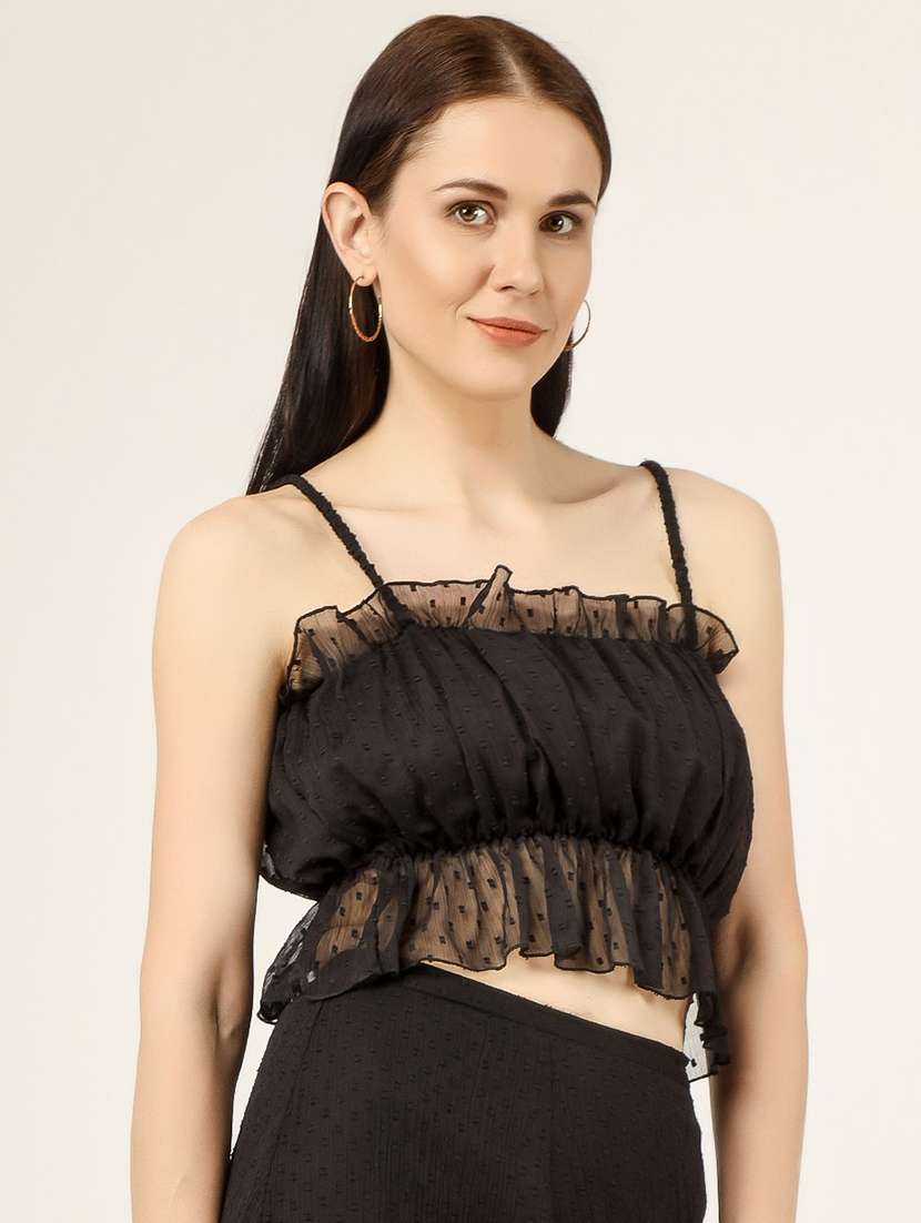 women's crop shoulder strap top - 18446895 -  Standard Image - 1