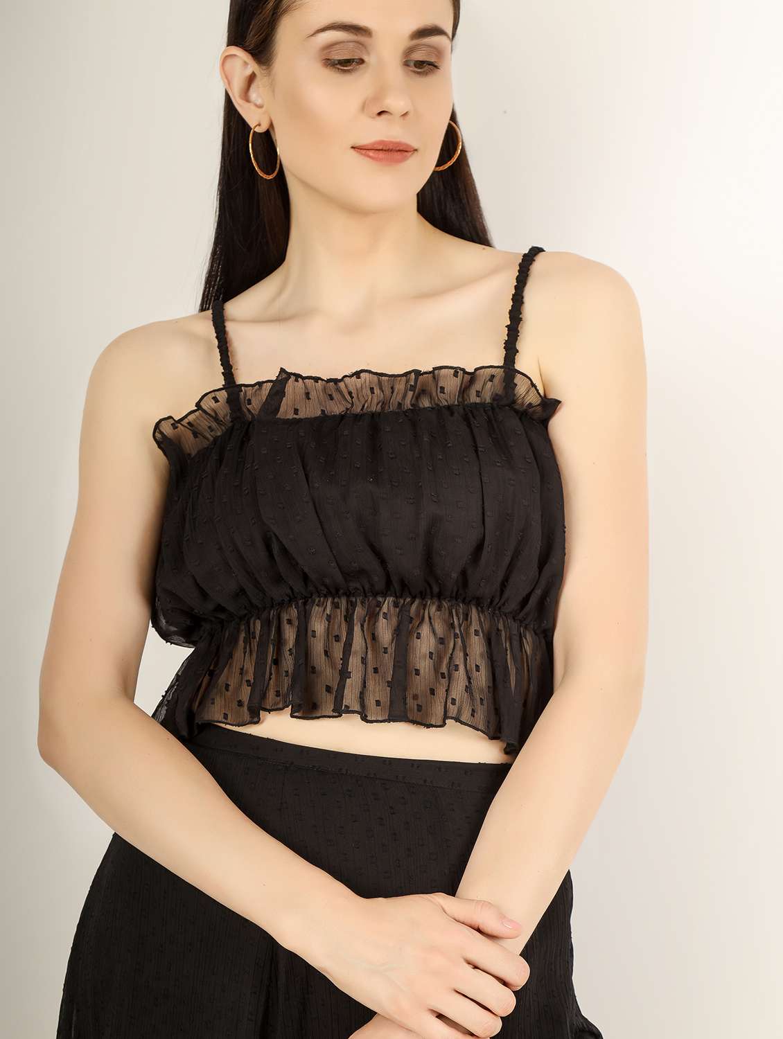 women's crop shoulder strap top - 18446895 -  Standard Image - 4