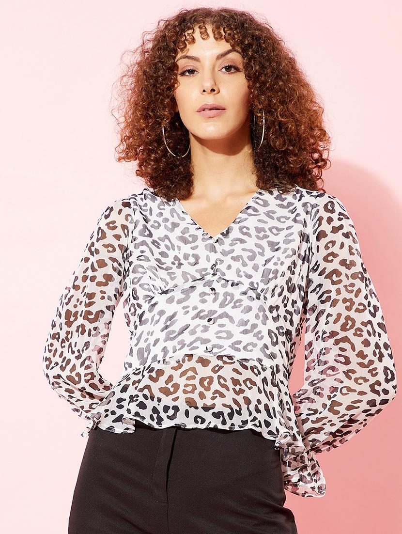 women white printed regular top - 18446918 -  Zoom Image - 0