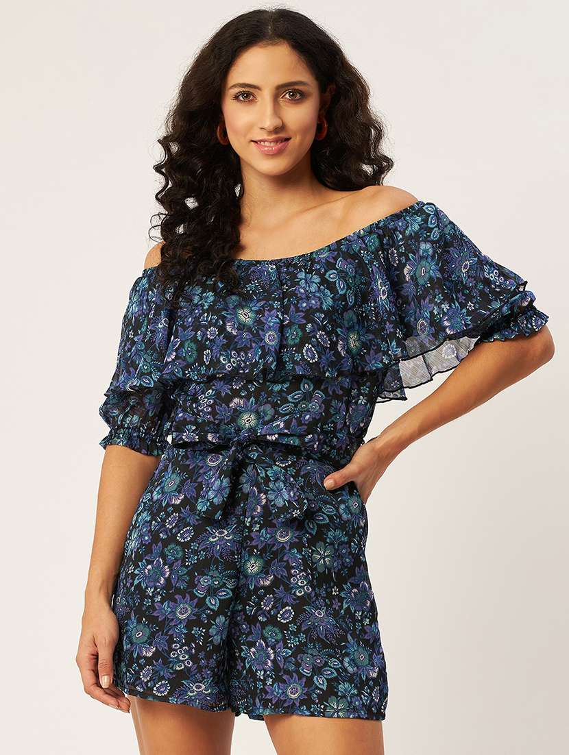 tie front tropical romper 