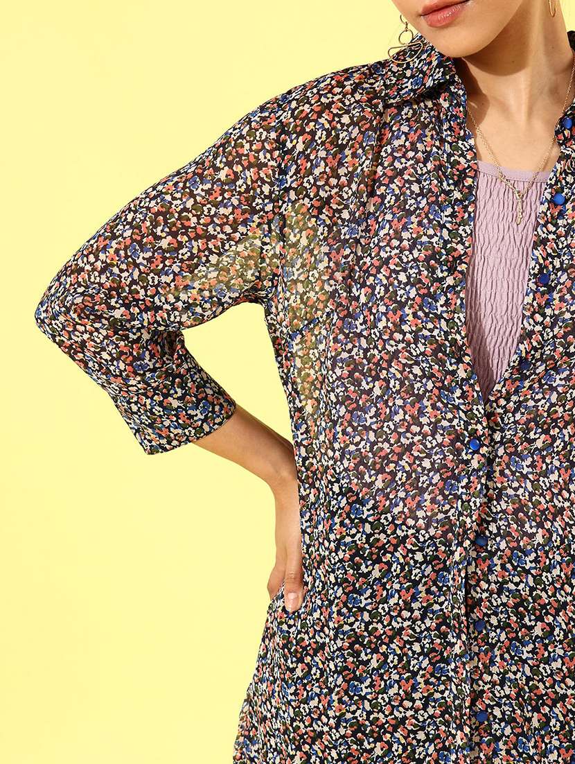 curved printed long shirt - 18447019 -  Standard Image - 4