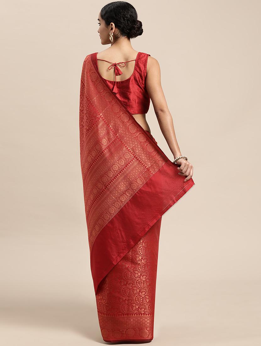 self design zari work woven saree with blouse - 18447301 - Standard Image - 1