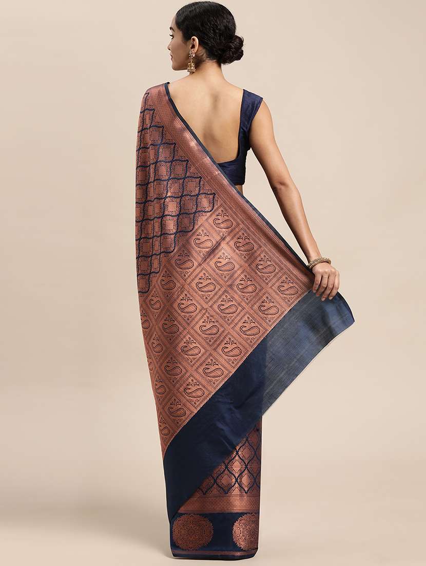 self design zari work woven saree with blouse - 18447305 - Standard Image - 1