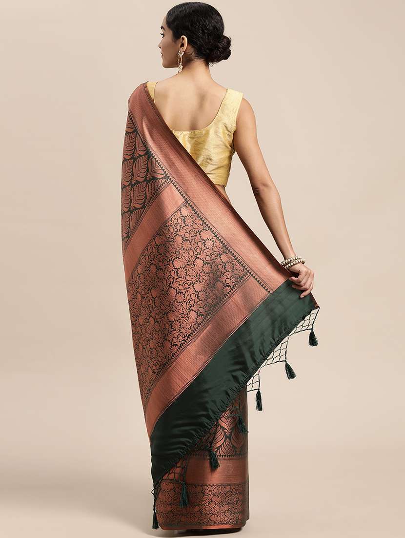 self design zari work woven saree with blouse - 18447309 -  Standard Image - 1