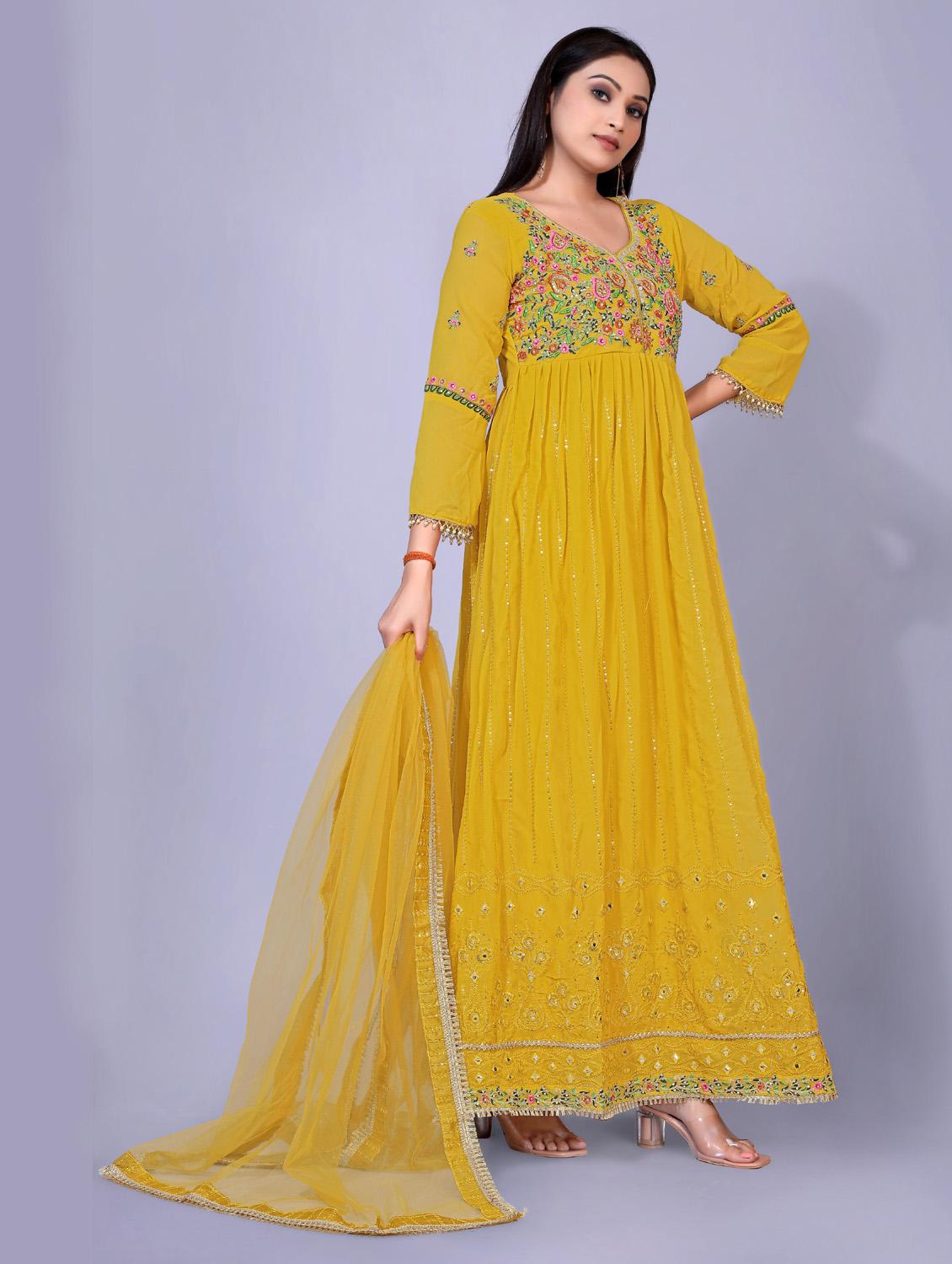embroidered kurta dupatta set - 18447426 - Standard Image - 1