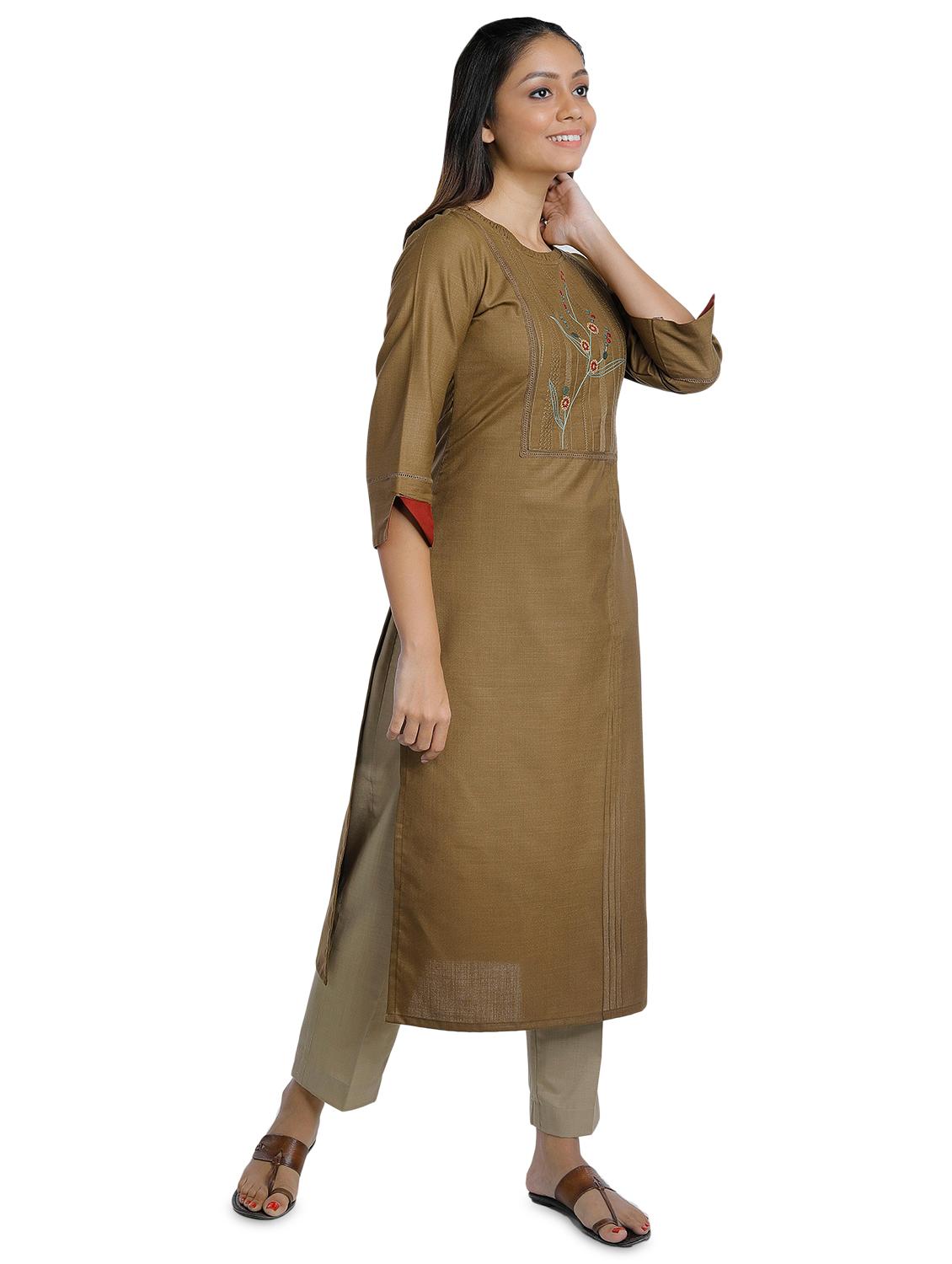 embroidered kurta pant set - 18447443 - Standard Image - 1