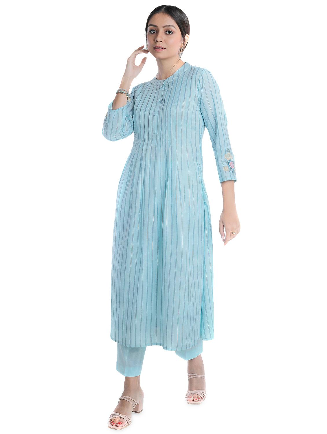 striped kurta pant set - 18447446 -  Standard Image - 1