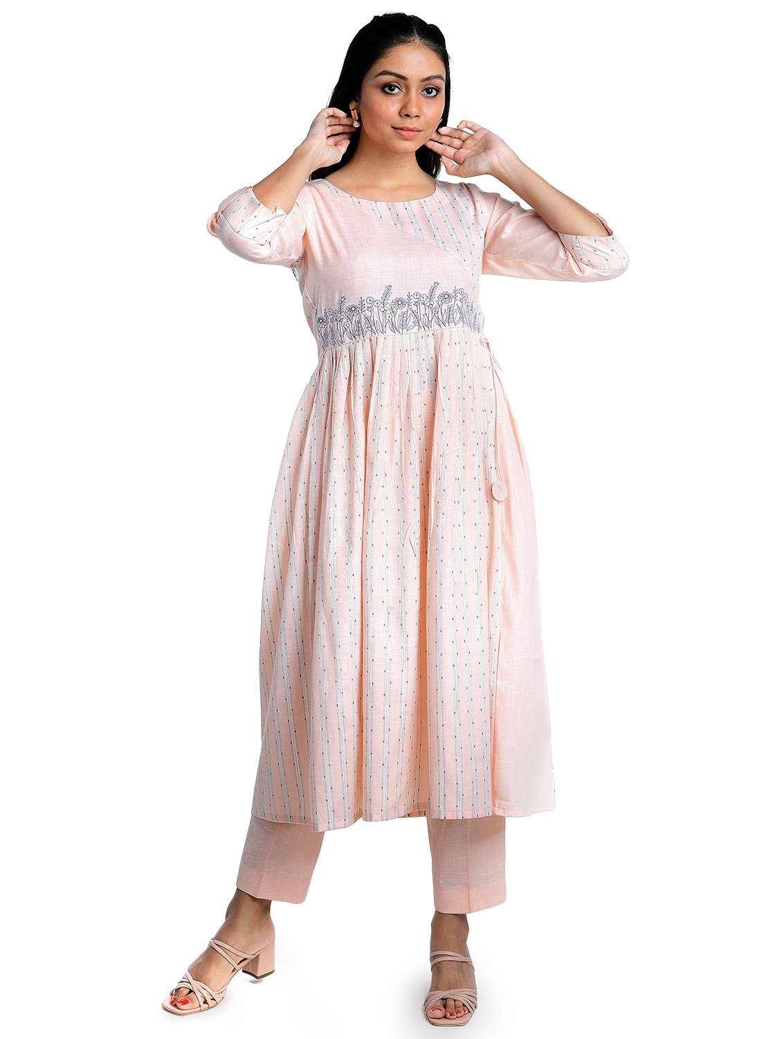 embroidered kurta pant set