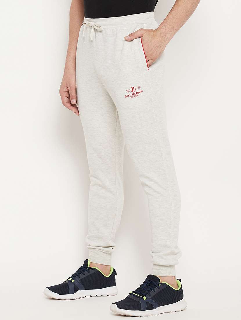 white solid joggers track pant - 18447468 -  Standard Image - 1