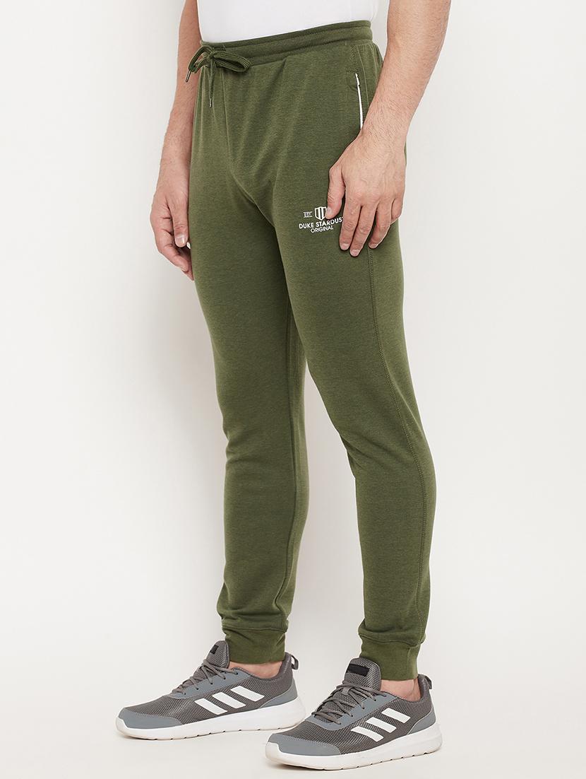 olive-green solid joggers track pant - 18447469 - Standard Image - 1