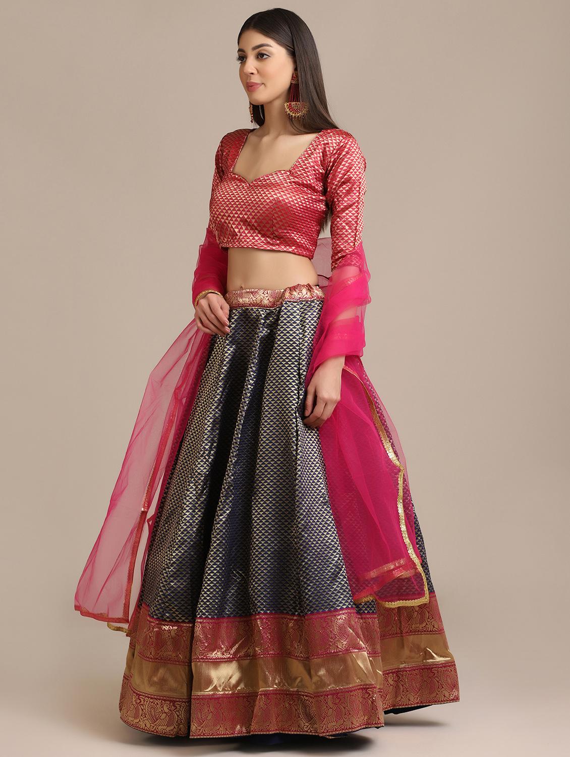self design flared lehenga with dupatta - 18447982 - Standard Image - 1