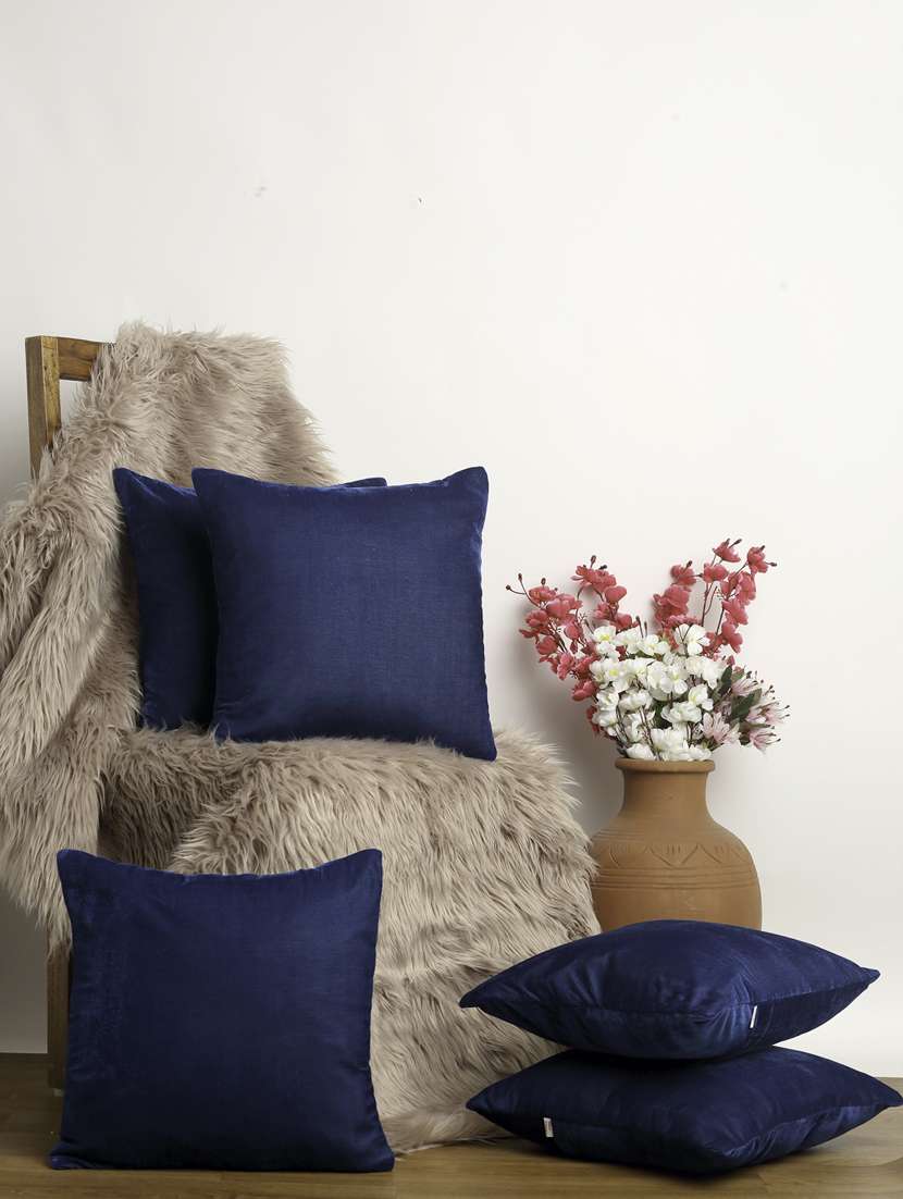 alina decor set of 5 velvet cushion covers 16 x 16 inch