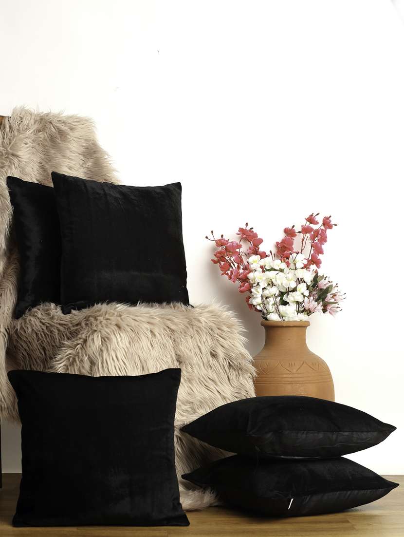 alina decor set of 5 velvet cushion covers 16 x 16 inch