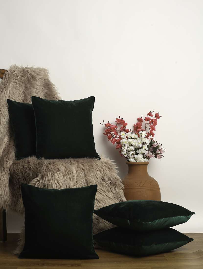 alina decor set of 5 velvet cushion covers 16 x 16 inch