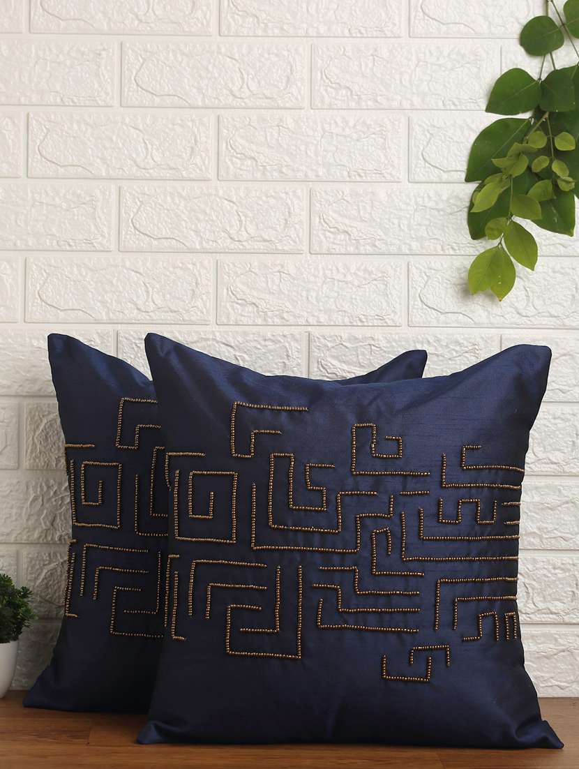 alina decor set of 2 embllished cushion covers 16 x 16 inch