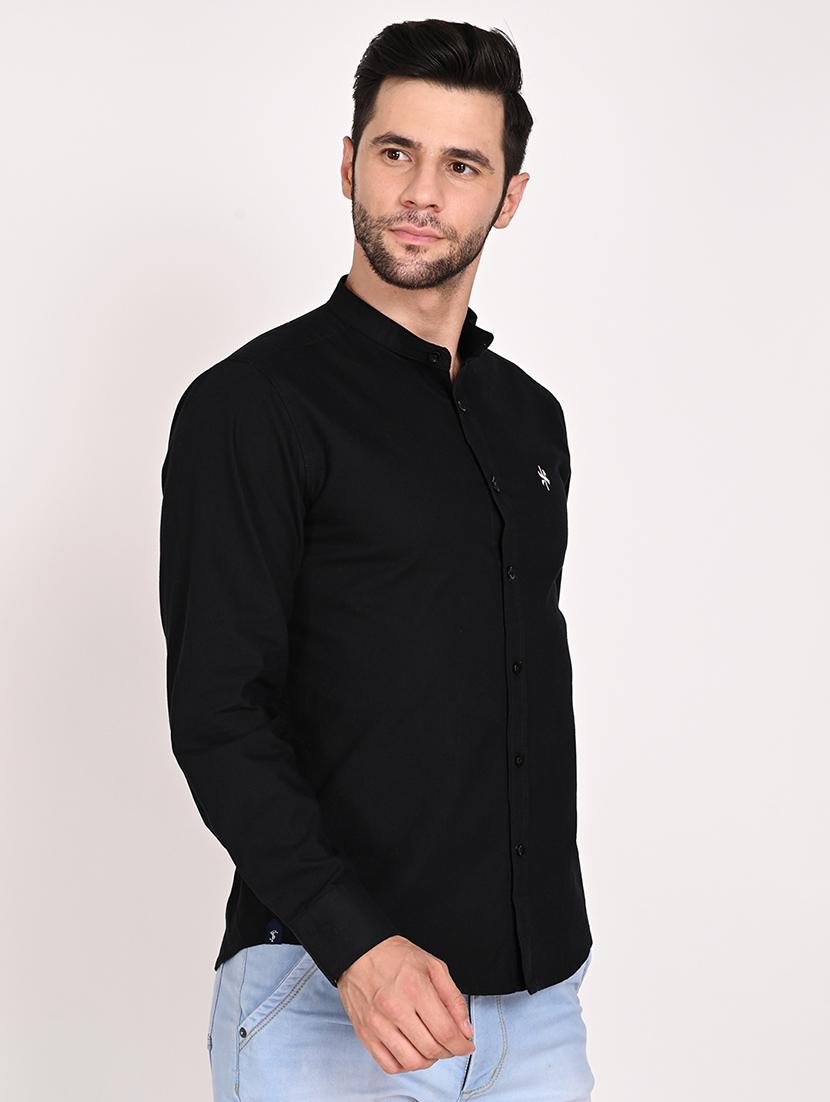 black solid casual shirt - 18448713 -  Standard Image - 1