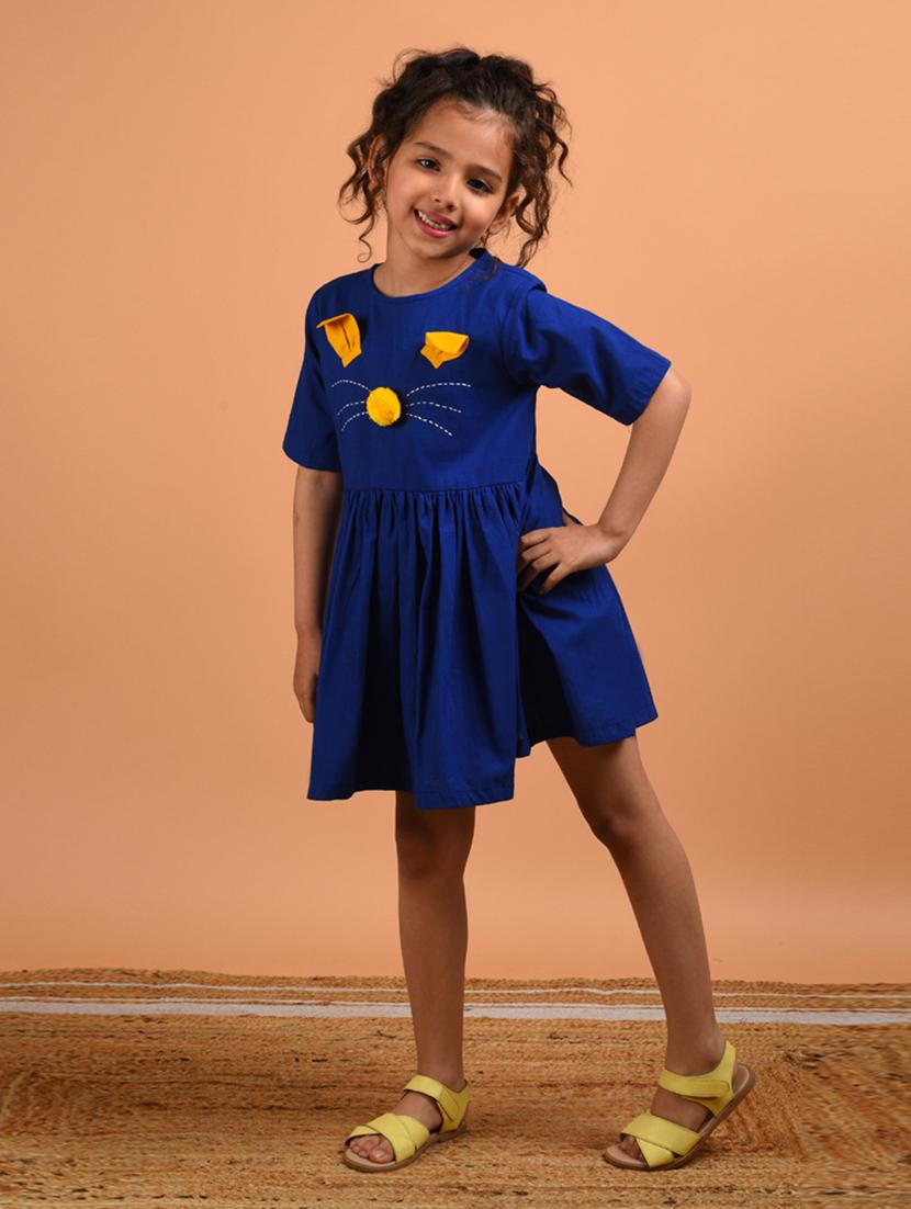 girls round neck short sleeves frock - 18448904 -  Standard Image - 1