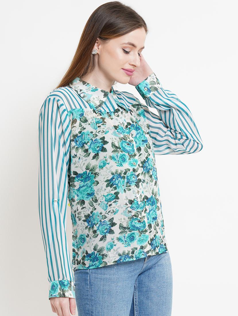 women's straight collared top - 18448951 - Standard Image - 1
