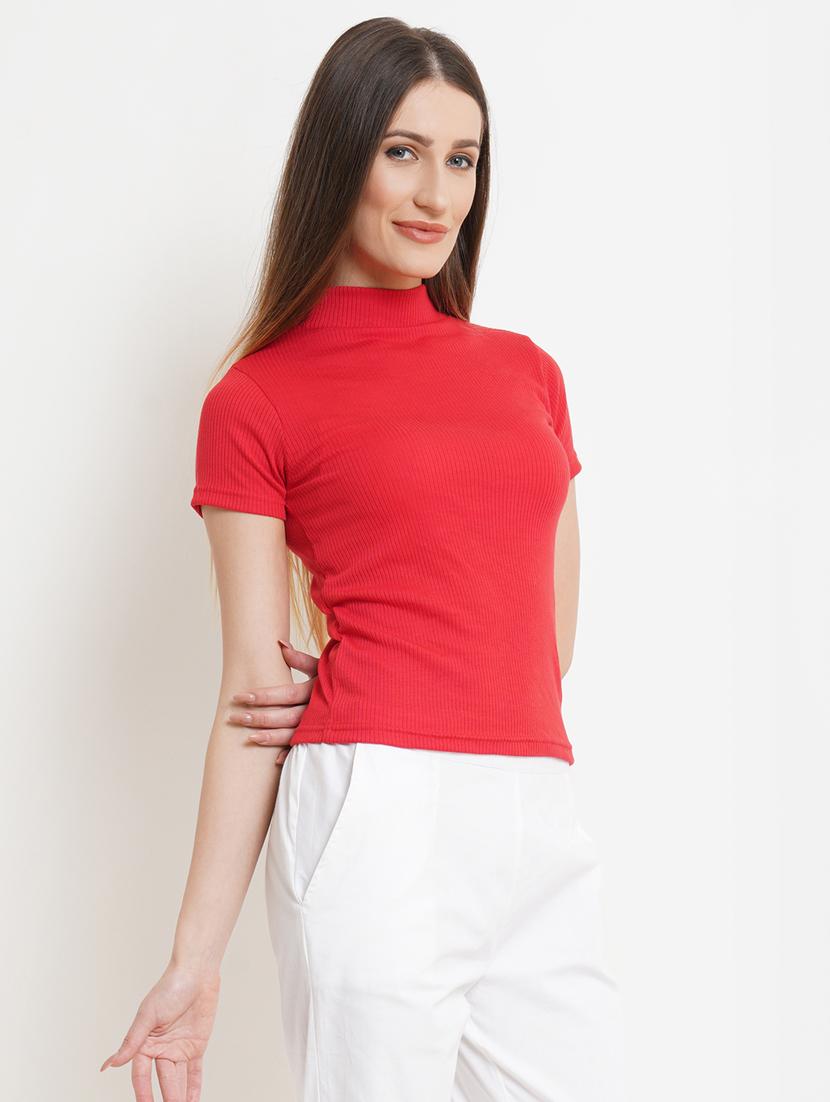 women's straight high neck top - 18448967 -  Standard Image - 1