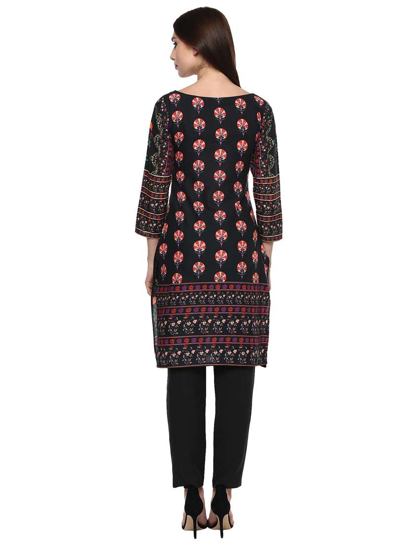 floral print straight kurta - 18449063 -  Standard Image - 4