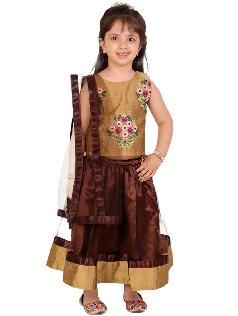 brown embellished lehnga choli