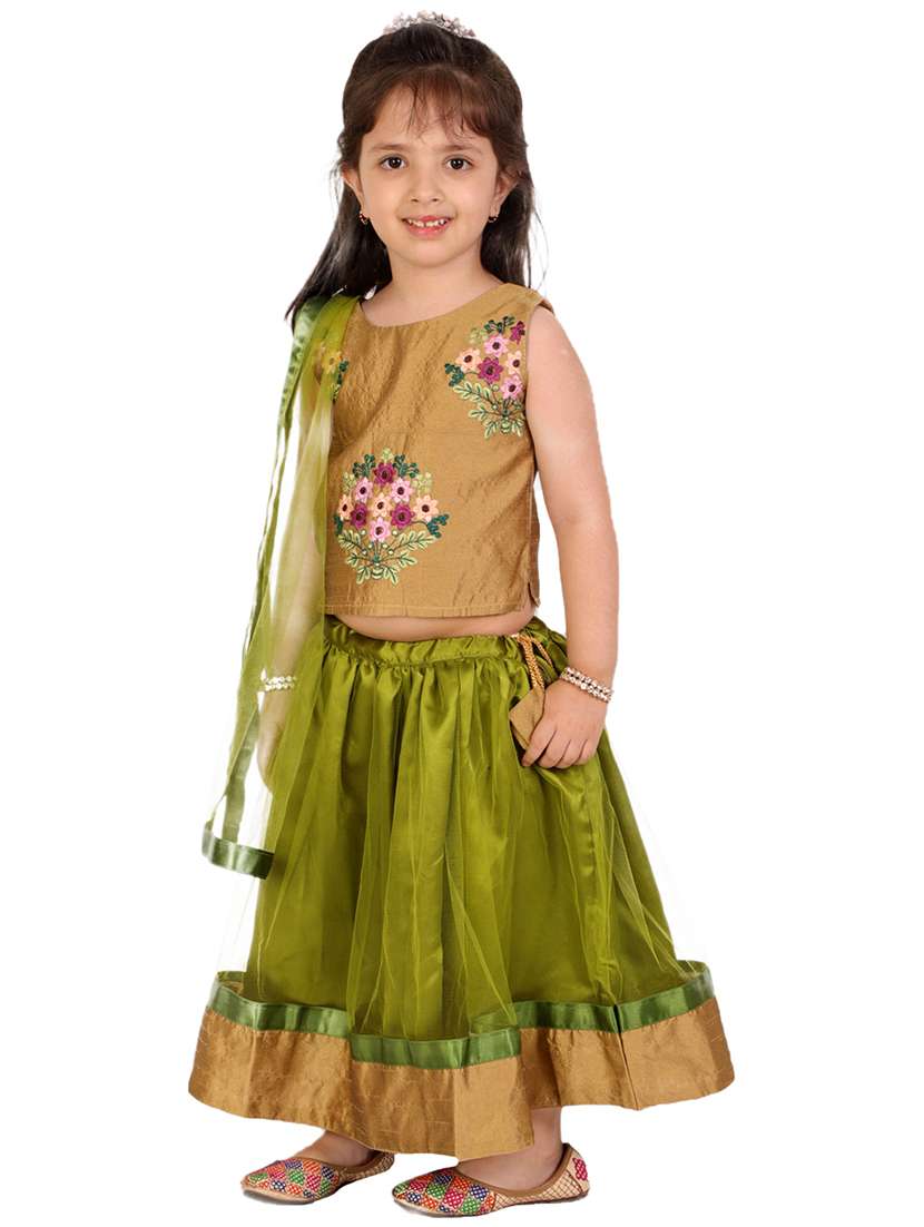 green embellished lehnga choli - 18449759 -  Standard Image - 1