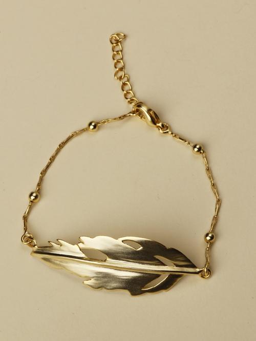 brass leaf bracelet - 18449886 -  Standard Image - 0