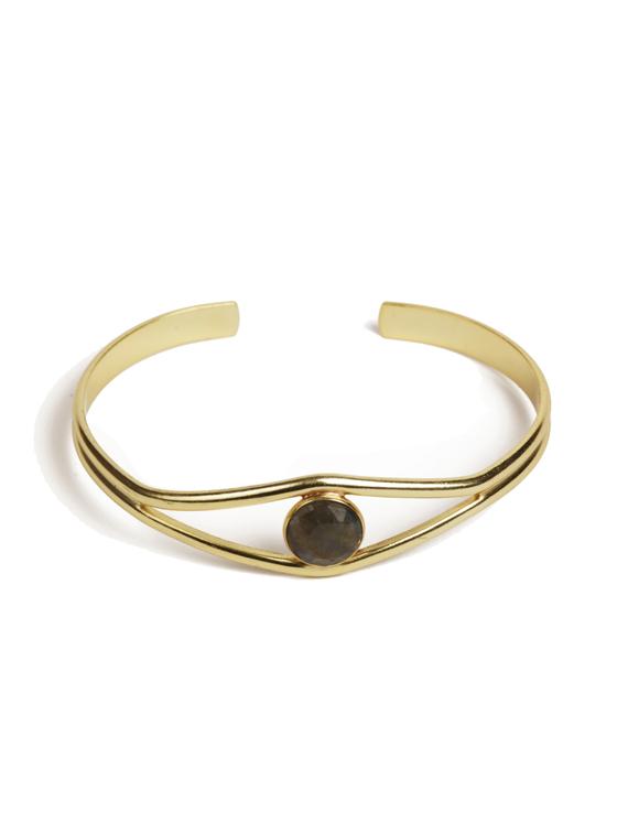 futuristic labradorite cuff gold bracelet - 18449893 -  Zoom Image - 0