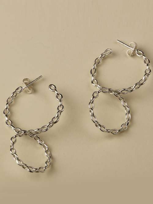 link chain hoop earings - 18449949 - Standard Image - 0