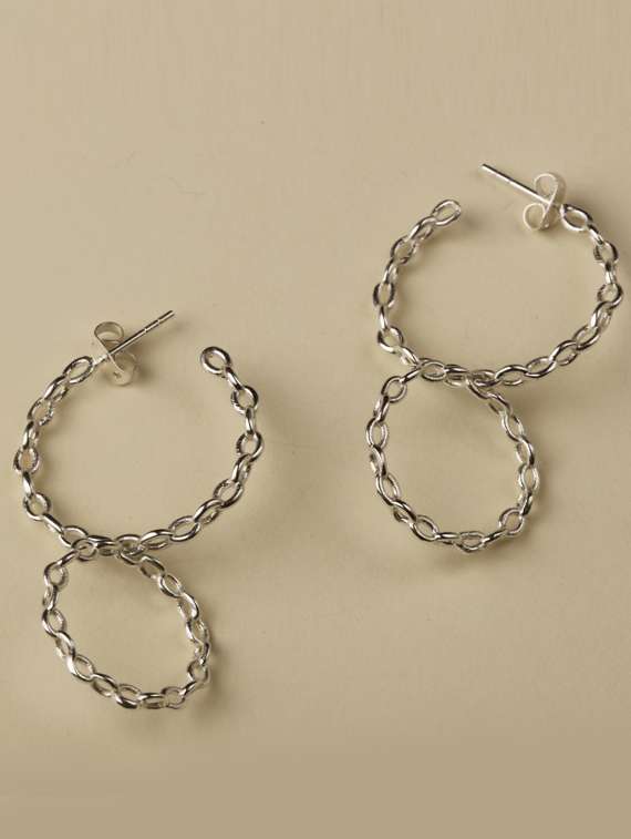 link chain hoop earings - 18449949 - Zoom Image - 0