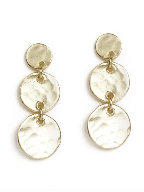 cool disc shaped gold earrings - 18449955 -  Zoom Image - 0