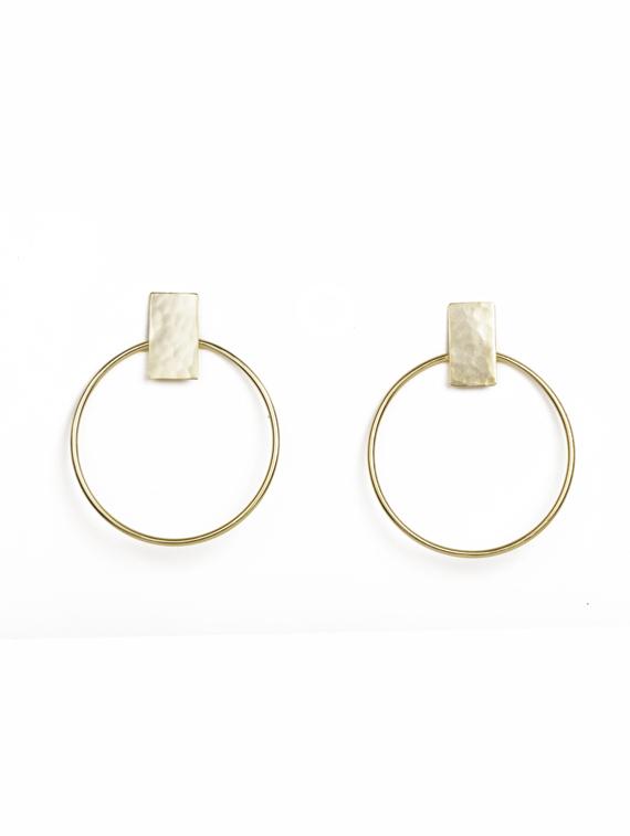 alluring hammered hoops earring - 18449959 - Zoom Image - 0