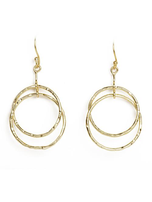 elegant gravity hoops gold earrings - 18449962 -  Standard Image - 0
