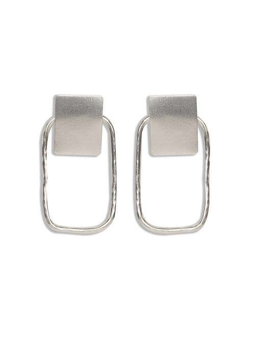 unique geometric shaped danglers silver earrings - 18449969 - Standard Image - 0