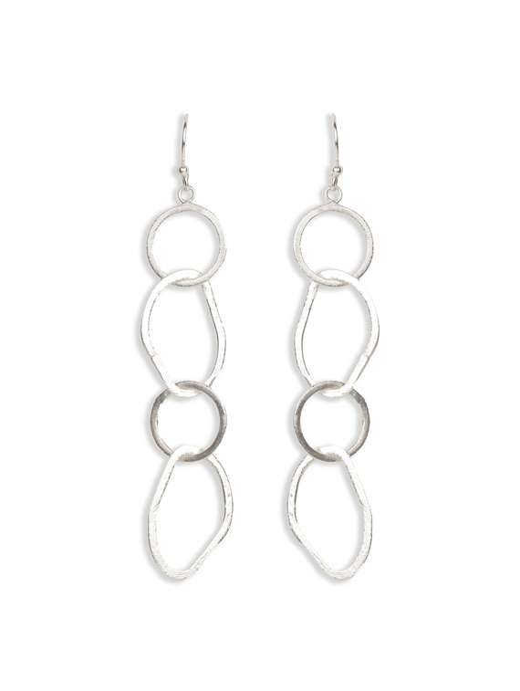 charming silver chunky earrings