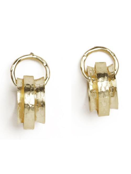 stylish stud hoop gold earrings - 18449975 - Standard Image - 0